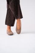 Cathy Faux Suede Lattice Pumps In Taupe image