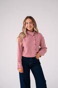 Connie Funnel Neck Stripe Shirt In Red image