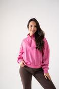 Cora Studded Half Zip Sweatshirt In Fuchsia