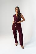 Love Laura Fitted Trousers In Burgundy