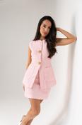 Love Laura Tweed Waistcoat In Pink