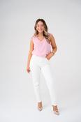 Kendra Lace Trim Sleeveless Top In Pink