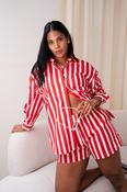 Love Laura Stripe Shirt In Red &amp; White image