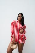 Love Laura Stripe Shorts In Red &amp; White image