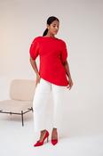 Love Laura Statement Sleeve Top In Red image