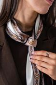 Orla Border Print Neck Scarf In White