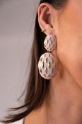 Polly Statement Enamel Earrings In White image
