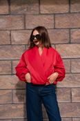Love Laura Statement Collar Puffa Coat In Red image