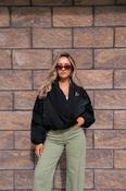 Love Laura Statement Collar Puffa Coat In Black image