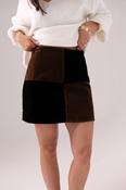 Daisy Faux Suede Quartered Skirt In Black