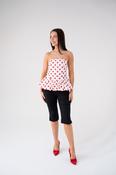 Elsa Polka Dot Strapless Top In Red image