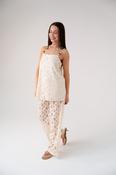 Elsa Wide Leg Lace Trousers In Ivory image