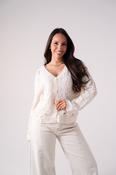 Hayley Embroidered Cardigan In Neutral