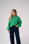 Iris Cable Knit Jumper In Green