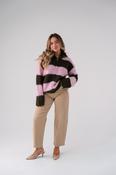 Iris Zip Cardigan In Pink &amp; Khaki