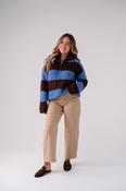 Iris Zip Cardigan In Coffee &amp; Blue