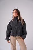 Kate Check Bomber Jacket In Black image