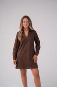 Kendra Faux Suede Dress In Chocolate image