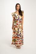 Kendra Floral Print Dress In Chocolate Mix image