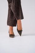 Lauren Faux Croc Kitten Heel In Green image