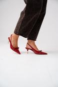 Lauren Faux Croc Kitten Heel In Red image