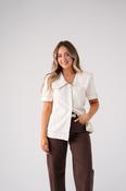 Love Laura Statement Collar Top In Cream image