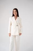 Love Laura Linen Blazer In Cream image