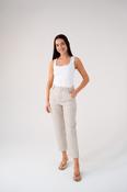 Love Laura Pinstripe Trousers In Olive