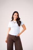 Love Laura Short Sleeve Ribbed T-Shirt In Baby Blue