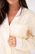 Love Laura Pyjama Top In Lemon Stripe image