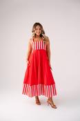 Love Laura Stripe Midi Dress In Red image