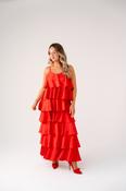 Love Laura Tiered Midi Dress In Red image