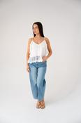 Megan Spotted Lace Trim Cami In White image
