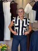 Holly Stripe Sleeveless Knit In Navy Mix image