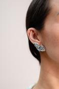 Polly Textured Heart Earrings In Silver image