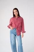 Love Laura Stripe Shirt In Red image