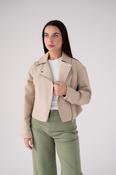Love Laura Faux Leather Jacket In Beige image