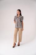 Love Laura Statement Collar Top In Leopard Print image