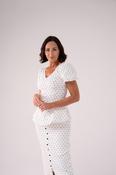 Love Laura Puff Sleeve Polka Dot Top In White image
