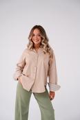Kiera Contrast Cuff Shirt In Beige image