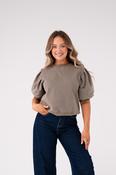 Kiera Short Sleeve Sweatshirt In Khaki image