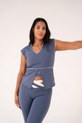 Love Laura Cream Trim Leisure Top In Navy image