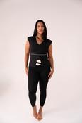 Love Laura Cream Trim Leggings In Black image