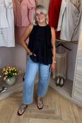 Iris Tiered Ruffle Top In Black image