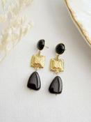Polly Resin Dangle Earring In Black image