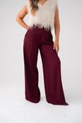 Love Laura High Waist Wide Leg Trousers In Burgundy image