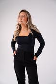 Love Laura Long Sleeve Scoop Top In Black image