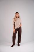 Iris Round Neck Jumper In Camel