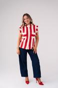 Holly Stripe Sleeveless Knit In Red Mix