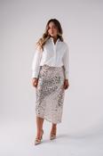 Iris Sequin Midi Skirt In Neutral
